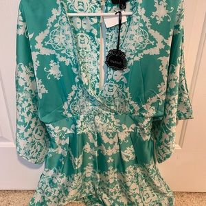 NWT Teal and White Romper